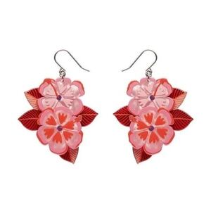 Halcyon Hibiscus Drop Earrings Retro Vintage by Erstwilder x Jocelyn Proust